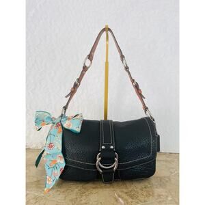 Vintage Y2K Coach Purse F10893 black Chelsea Leather small Shoulder Bag